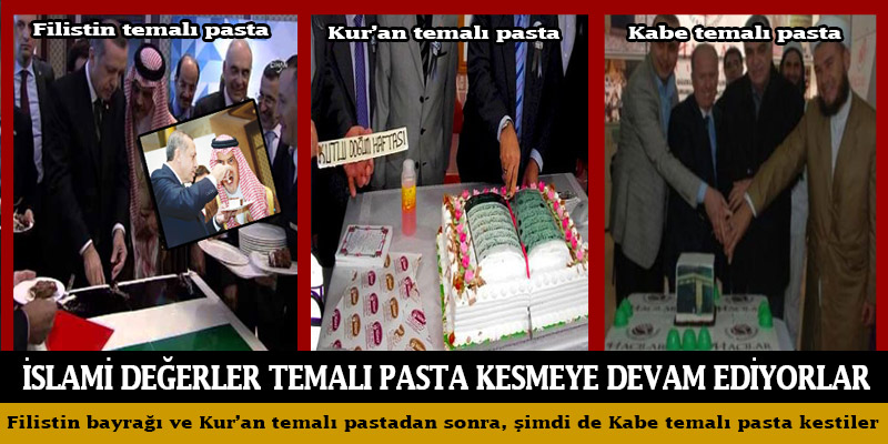 Photo of İslami değerler temalı pastalar kesilmeye devam ediliyor! Şimdi de Kabe temalı pasta kestiler