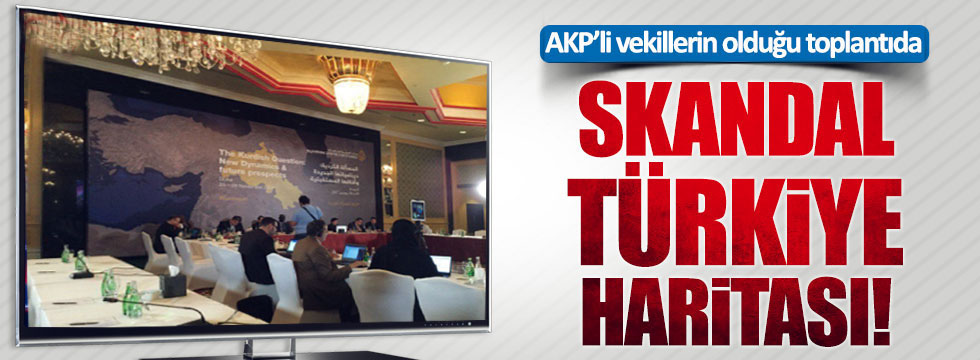 Photo of AKP’li vekillerin de yer aldığı konferansta skandal Türkiye haritası
